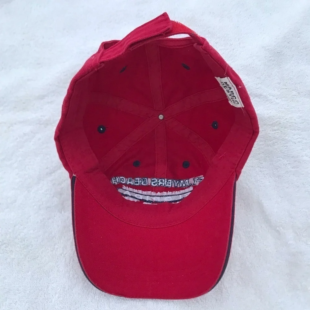 Marco Destin for Fort Meyers Beach Florida AmFlag Adjustable Red Baseball Cap